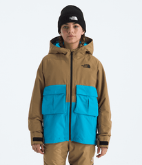 Boys Girls Dragline Jacket TNF Utility BrownMeridian Blue HERO3