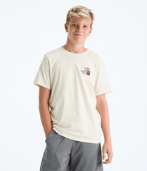 Boys Girls Evolution Flora ShortSleeve TeeGraphic TNF White Dune HERO3