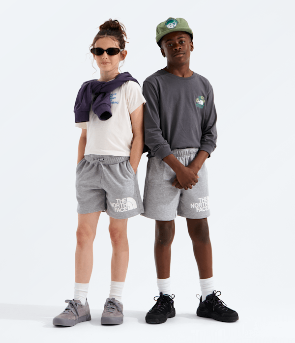 Boys Girls Evolution Half Dome Shorts TNF TNF Pale Grey Heather Main