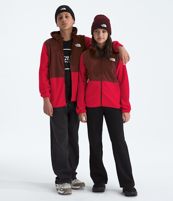 Boys Girls Glacier FullZip Hoodie TNF TNF RedSumac Main