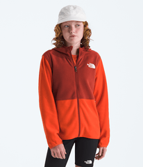 Boys Girls Glacier FullZip Hoodie TNF Lava RedIron Clay HERO3