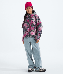 Girls North Down Hooded JacketPrint TNF Pale Blossom Frozen Floral Print HERO2