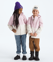 Kids Warm Antora Rain Jacket TNF Pale BlossomWhite Dune Main