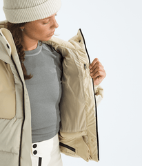 Womens Cold Spell Corduroy Cropped Down Jacket TNF GravelWhite Dune MODELINT