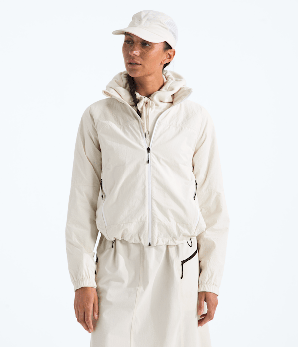 Womens HKe Utility Wind Jacket TNF White Dune Main