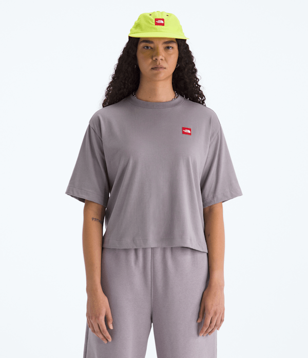 Womens TNF Red Box ShortSleeve Boxy Tee TNF Transcendent Grey Main