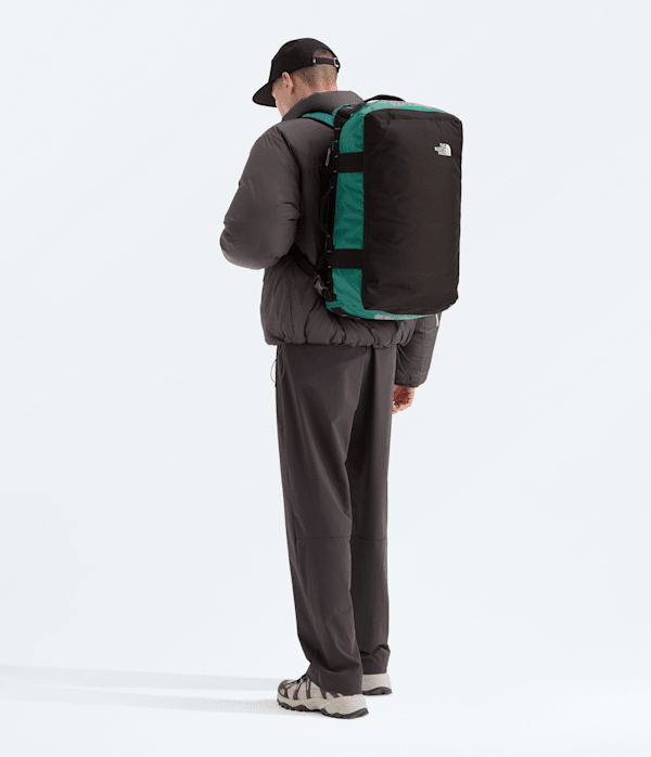 Base Camp Voyager Duffel42L TNF Pacific TealDark ChestnutStone Slab MODELBACK