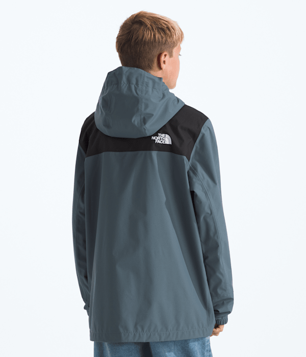 Boys Antora Rain Jacket TNF Granite Grey BACK