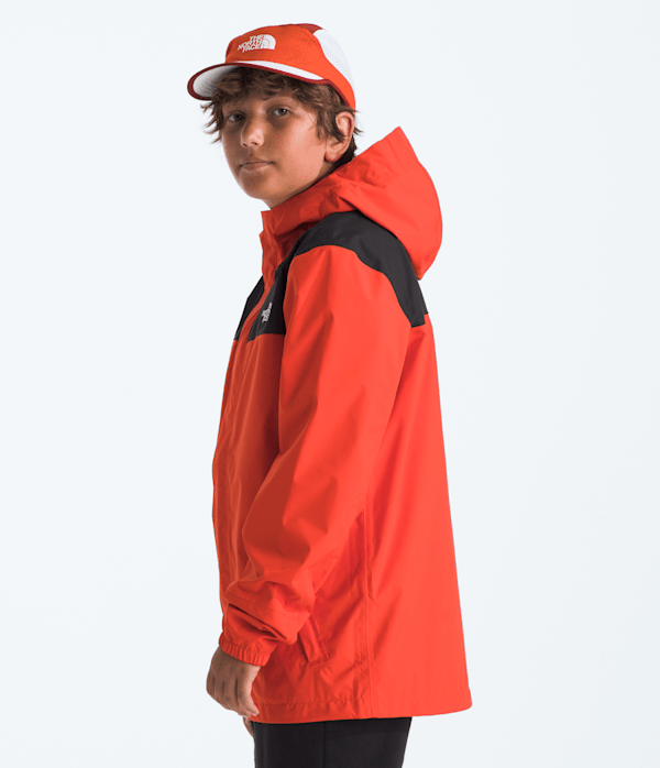 Boys Antora Rain Jacket TNF Lava Red MODEL34
