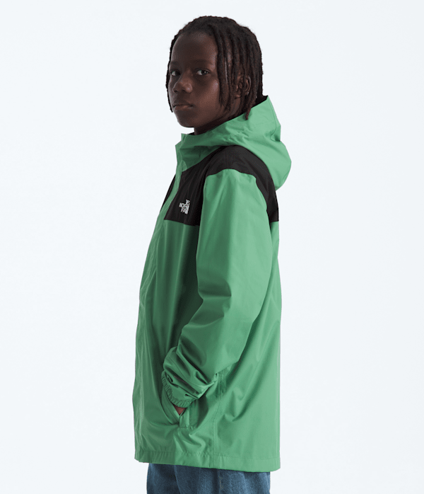 Boys Antora Rain Jacket TNF Dimmed Algae MODEL34