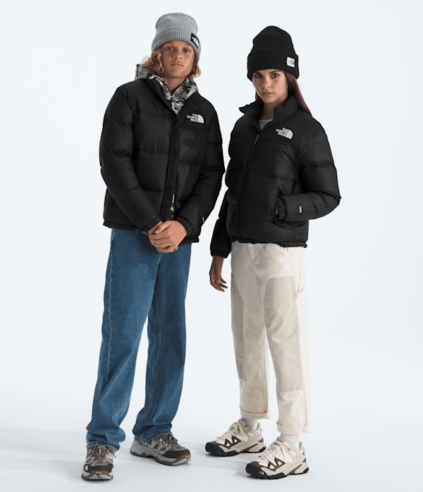 Boys  Girls 1996 Retro Nuptse Jacket TNF TNF BlackTNF BlackRecycled down Main