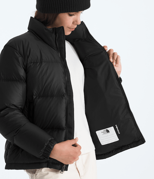 Boys  Girls 1996 Retro Nuptse Jacket TNF TNF BlackTNF BlackRecycled down MODELINT