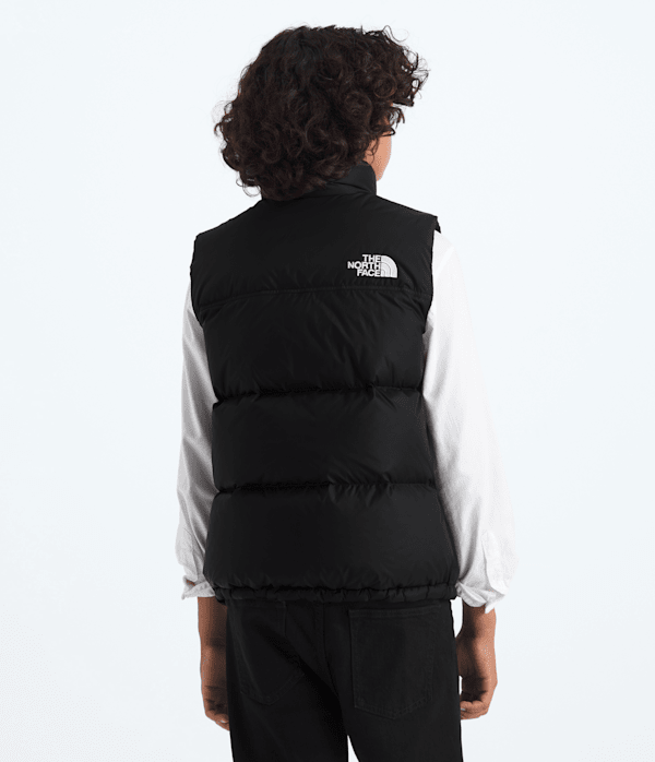 Boys  Girls 1996 Retro Nuptse Vest TNF TNF BlackTNF BlackRecycled down BACK