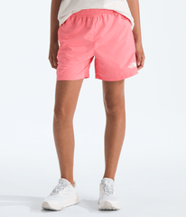 Boys  Girls Class V Shorts5 TNF Coral Crush Logo Weather Topo Phantom Print HERO2
