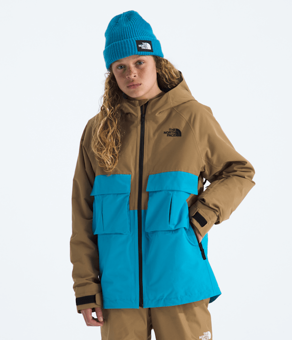 Boys  Girls Dragline Jacket TNF Utility BrownMeridian Blue HERO2