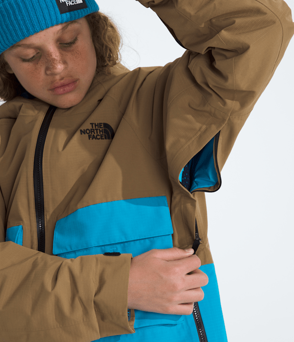 Boys  Girls Dragline Jacket TNF Utility BrownMeridian Blue MODELALT2