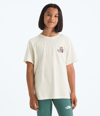Boys  Girls Evolution Flora ShortSleeve TeeGraphic TNF White Dune HERO2