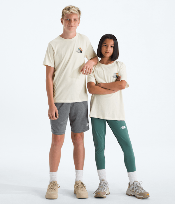 Boys  Girls Evolution Flora ShortSleeve TeeGraphic TNF White Dune Main