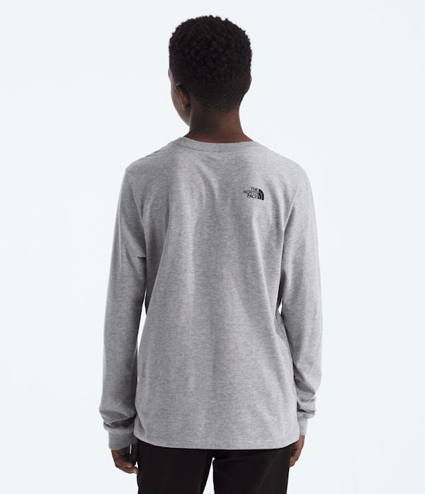 Boys  Girls Evolution Half Dome LongSleeve Tee TNF TNF Pale Grey Heather BACK