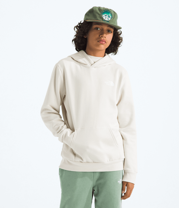 Boys  Girls Evolution Print Box NSE Pullover Hoodie TNF White Dune HERO3