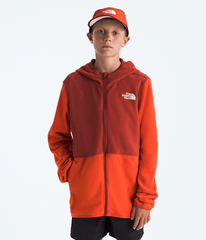 Boys  Girls Glacier FullZip Hoodie TNF Lava RedIron Clay HERO2