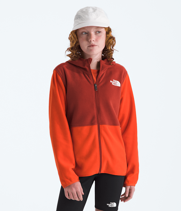 Boys  Girls Glacier FullZip Hoodie TNF Lava RedIron Clay HERO3