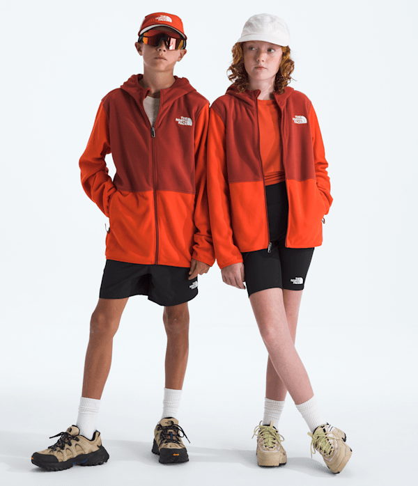 Boys  Girls Glacier FullZip Hoodie TNF Lava RedIron Clay Main
