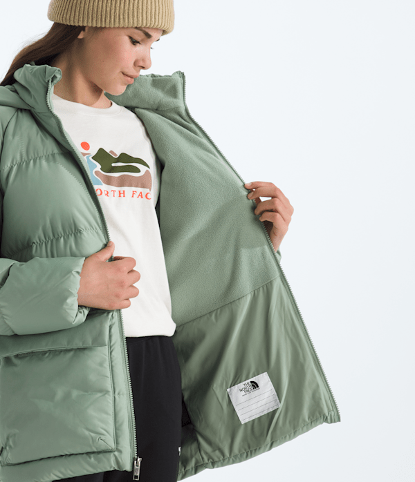 Boys  Girls North Down FleeceLined Short Parka TNF Slate Moss MODELINT