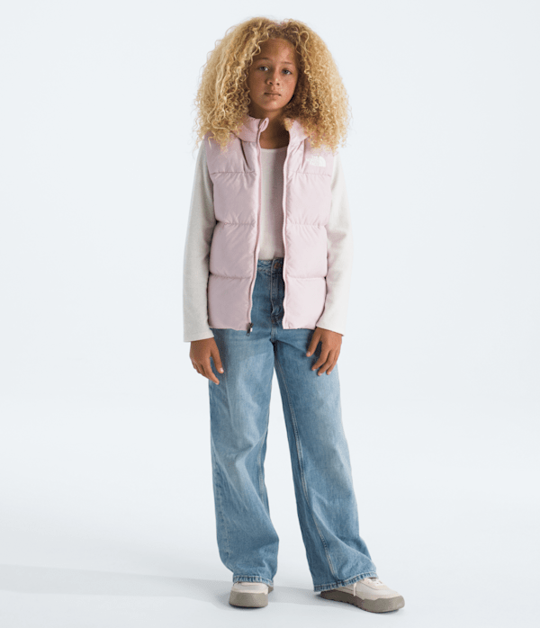 Boys  Girls North Down Hooded Vest TNF Pale Blossom HERO2