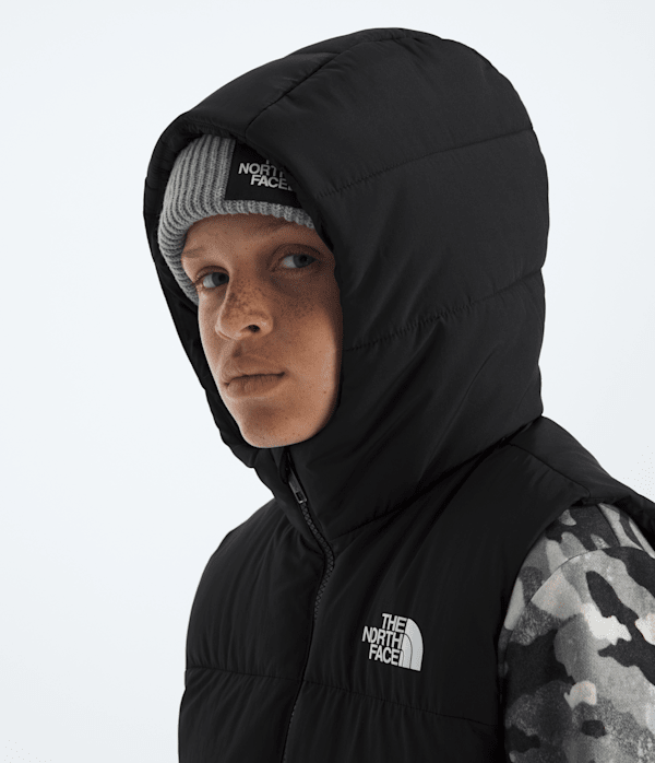 Boys  Girls North Down Hooded Vest TNF TNF Black MODELHOOD2