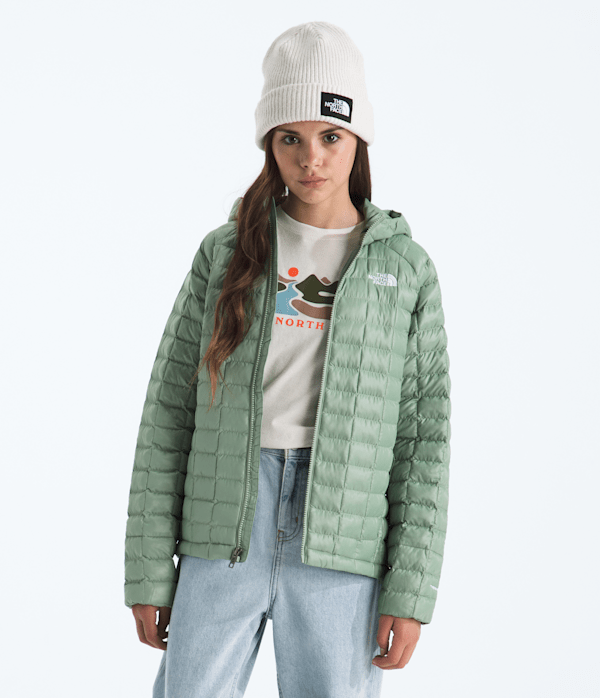 Boys  Girls THERMOBALL Hooded Jacket TNF Slate Moss HERO3