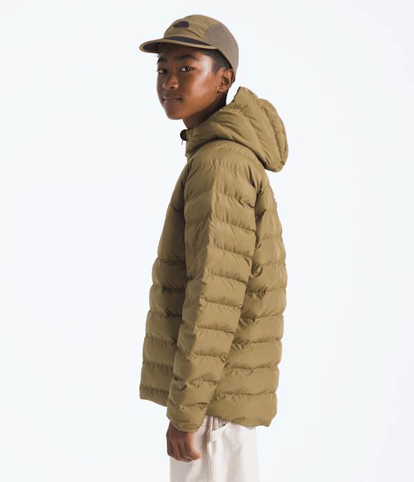 Boys Reversible Perrito Hooded Jacket TNF CedarNew Taupe Green MODEL34