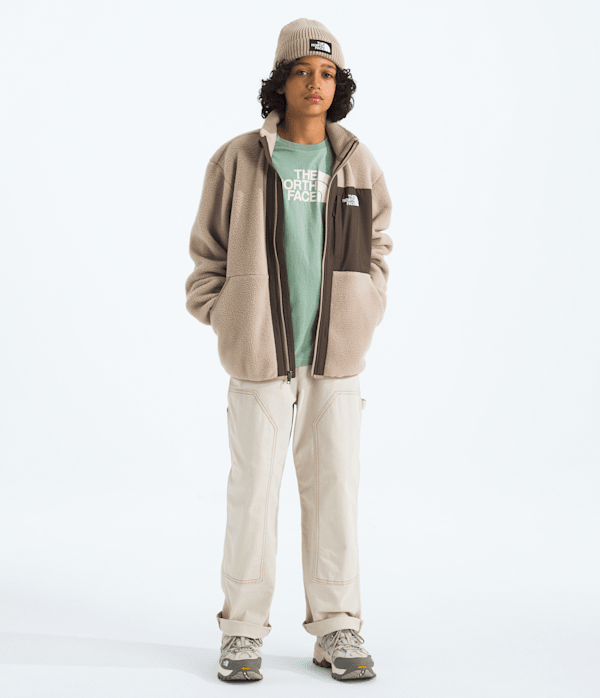 Boys Yumiori FullZip Jacket TNF Mushroom GreySmokey Brown HERO2