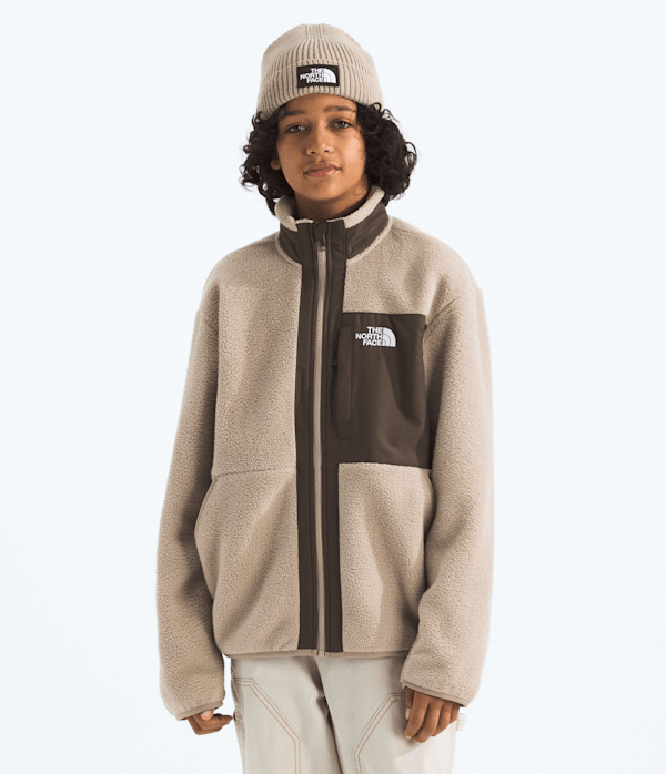 Boys Yumiori FullZip Jacket TNF Mushroom GreySmokey Brown Main