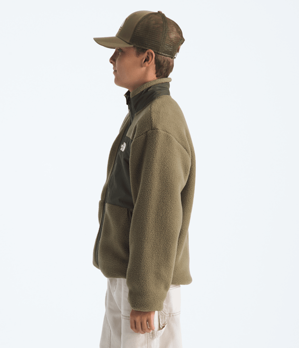Boys Yumiori FullZip Jacket TNF CedarNew Taupe Green MODEL34