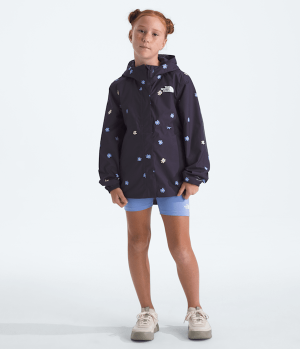 Girls Antora Rain JacketPrint TNF Endless Dusk Simple Flower HERO2