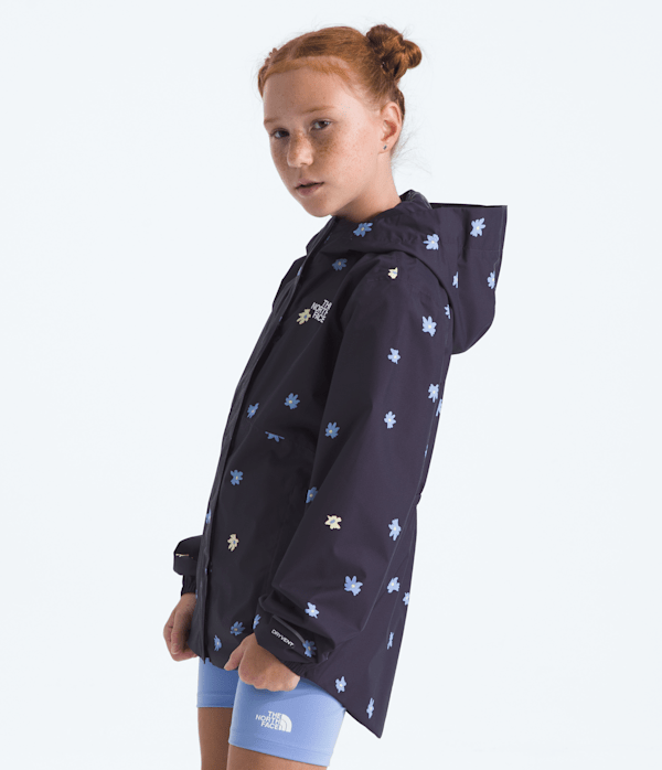 Girls Antora Rain JacketPrint TNF Endless Dusk Simple Flower MODEL34