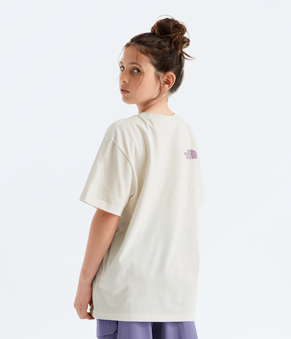 Girls Chalbi Relaxed ShortSleeve TeeGraphic TNF White Dune BACK