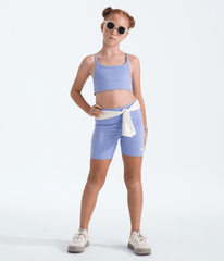 Girls Flex Tights Shorts5 TNF Periwinkle Glow HERO2