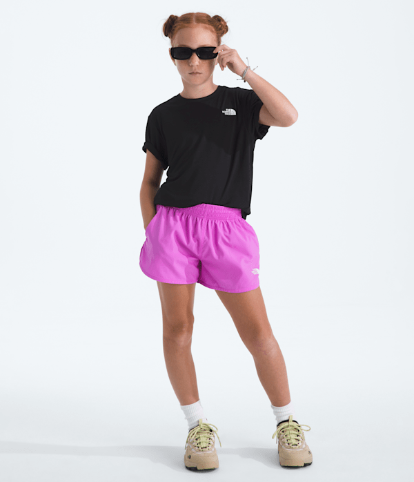 Girls Flex Woven Shorts TNF Violet Crocus HERO2
