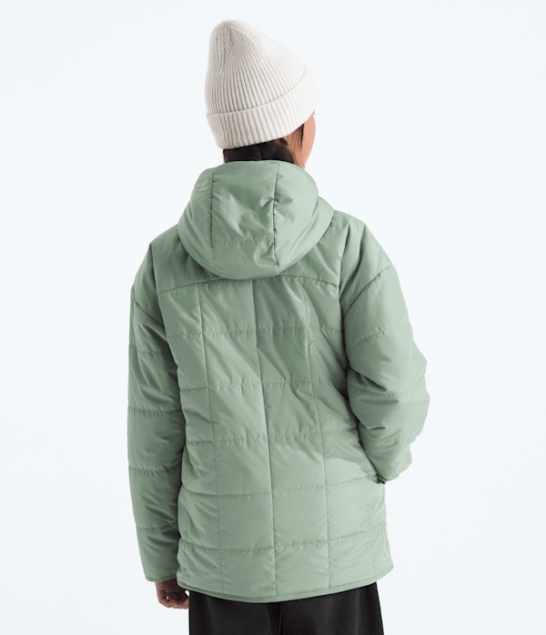 Girls Reversible Shasta Short Parka TNF Slate Moss BACK