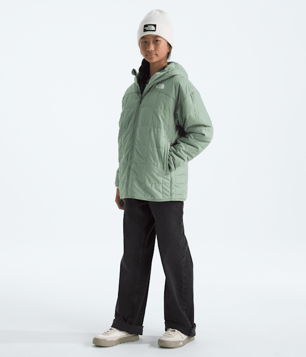 Girls Reversible Shasta Short Parka TNF Slate Moss HERO2