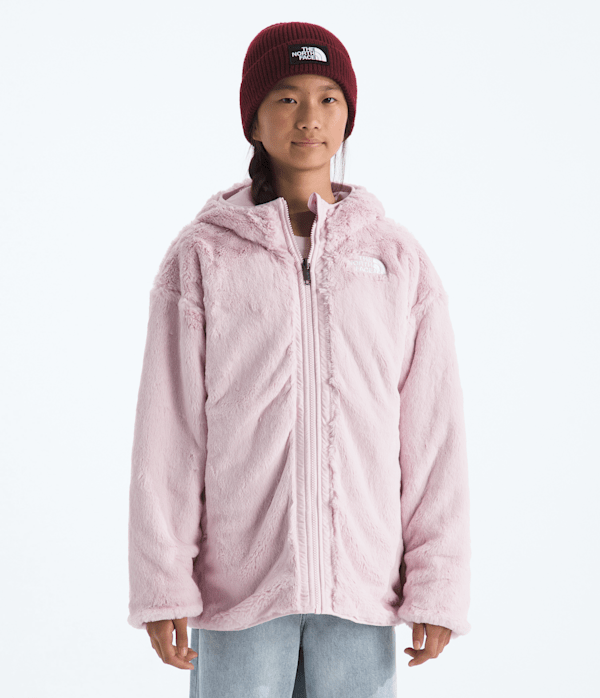 Girls Reversible Shasta Short Parka TNF Pale Blossom HEROREV