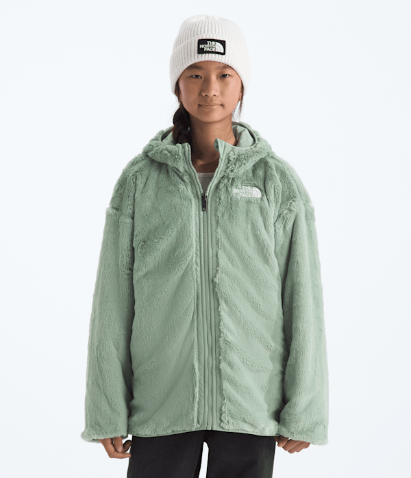 Girls Reversible Shasta Short Parka TNF Slate Moss HEROREV