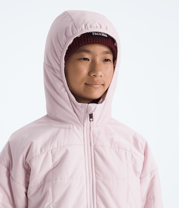 Girls Reversible Shasta Short Parka TNF Pale Blossom MODELHOOD2