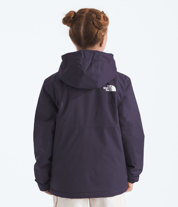 Girls Warm Antora Rain Jacket TNF Endless Dusk BACK