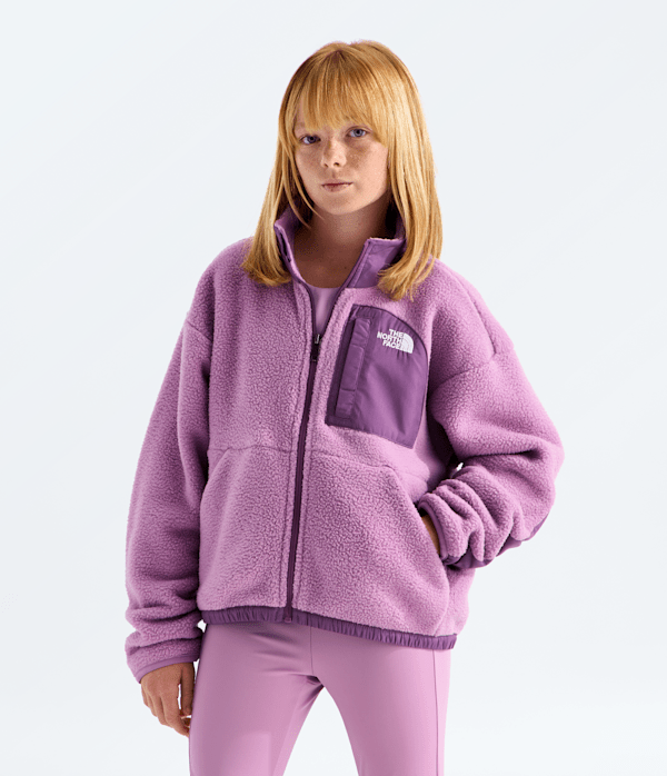 Girls Yumiori Off Peak FullZip Jacket TNF Hushed Lavender  Chroma Purple Main