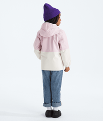 Kids Warm Antora Rain Jacket TNF Pale BlossomWhite Dune BACK