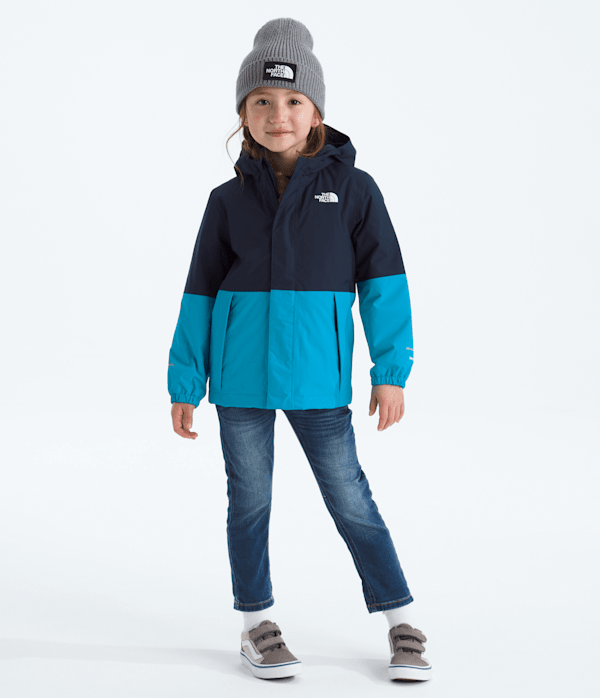 Kids Warm Antora Rain Jacket TNF Summit NavyMeridian Blue HERO3
