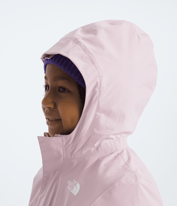 Kids Warm Antora Rain Jacket TNF Pale BlossomWhite Dune MODELHOOD2